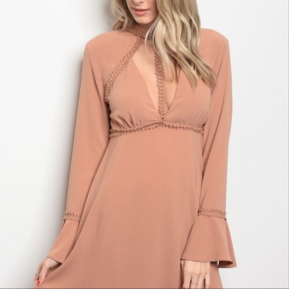 Gia Parks Dresses & Skirts - Sexy Skater Dress with Choker and V-Neck HOST PICK